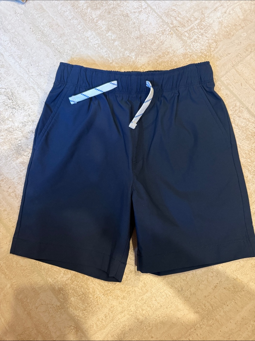 JCrew Factory Boys' tech drawstring dock short. Color-navy. Size 8. Worn once